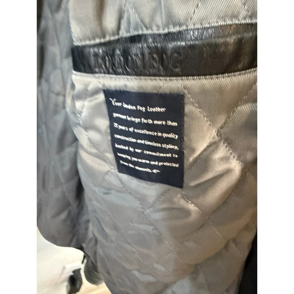 Distressed London Fog Men Leather Jacket Charcoal Gray Quilted‎ Lining M